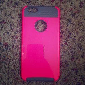 Neon Pink and Gray IPhone 6s Plus case